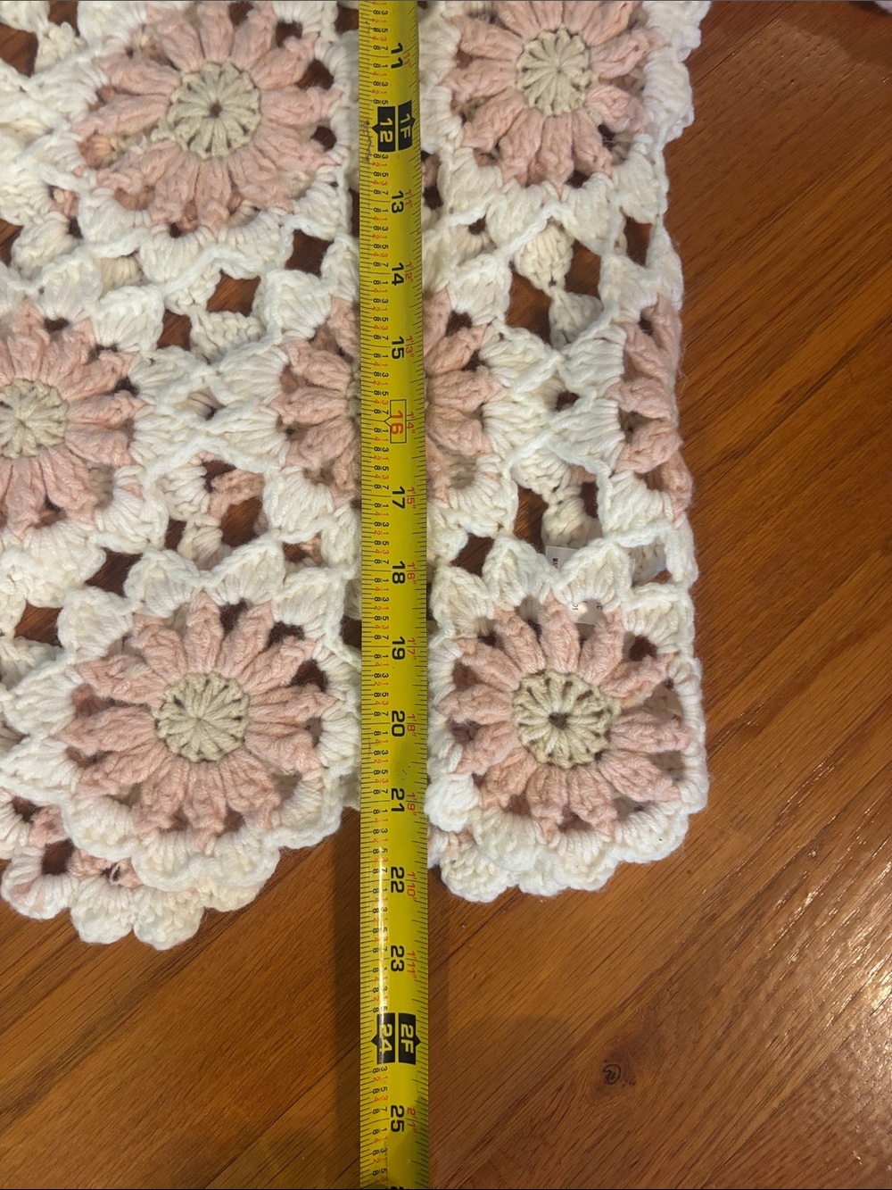 Bibi Granny core Crochet Flower Motif Sweater - Cream & Blush Medium - Picture 7 of 7